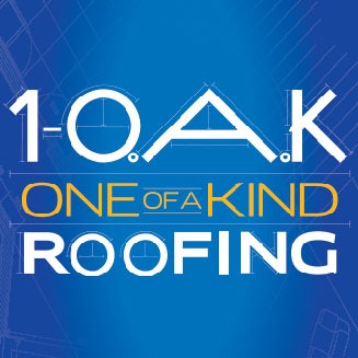 1OAK Roofing LOGO WHITE Square