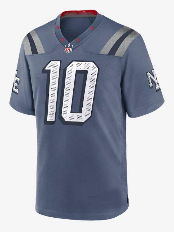 Drake Maye New England Patriots Rivalries Storm Jersey 3