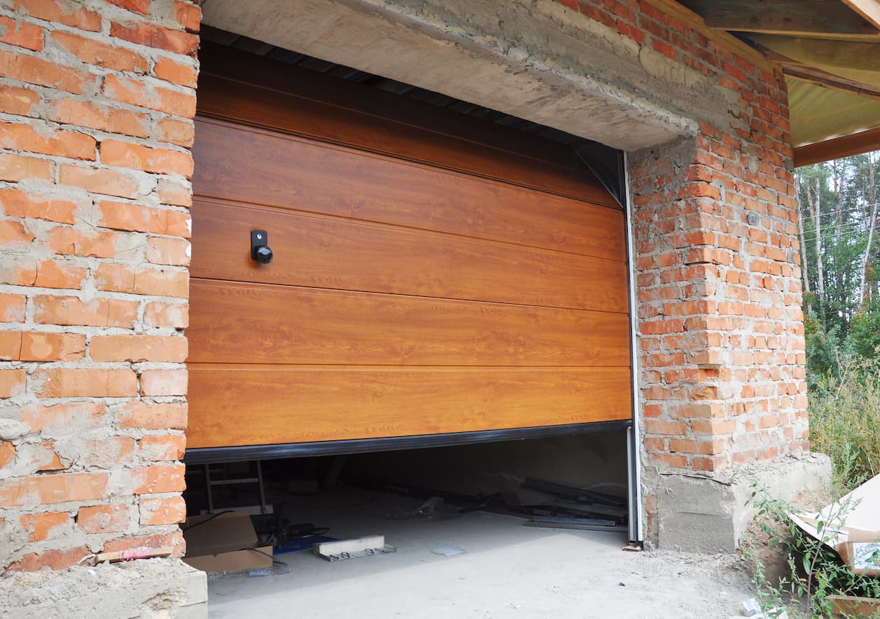 Garage Door Seal Being Replaced